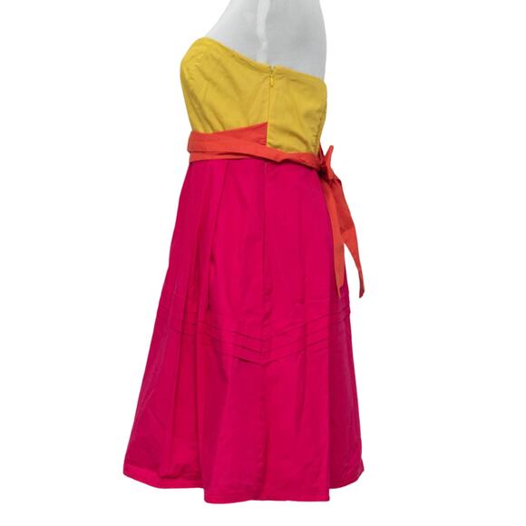 Maeve Anthropologie Hues Color Block Strapless Summer Dress Size 4 - Picture 2 of 12
